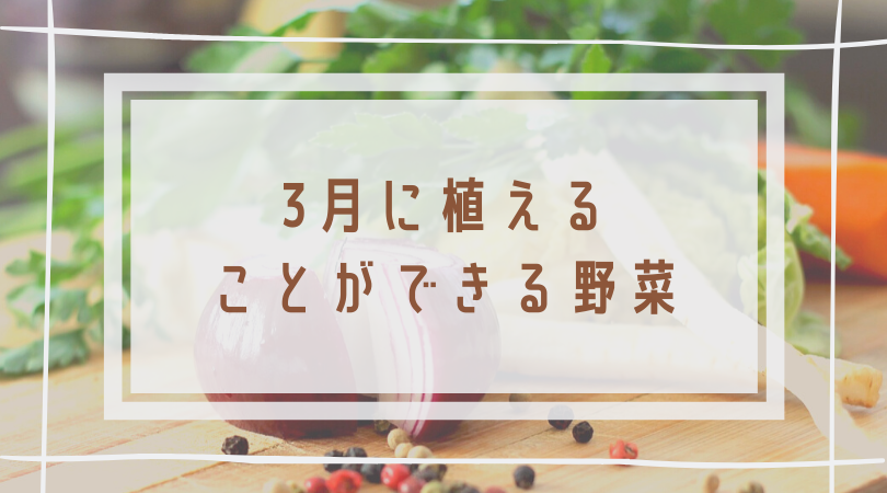 3月に植える野菜 月別リンク集 簡単 家庭菜園の始め方と初心者におすすめグッズ